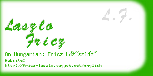 laszlo fricz business card